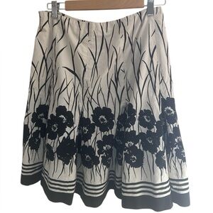 Vintage Villager by Liz Claiborne Black Floral Short Skirt‎ Size 6 Retro